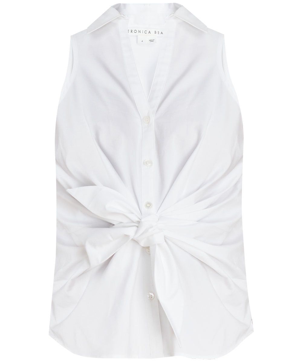 Vallie Tie-Front Shirt sold by Veronica Beard product image thumbnail 4