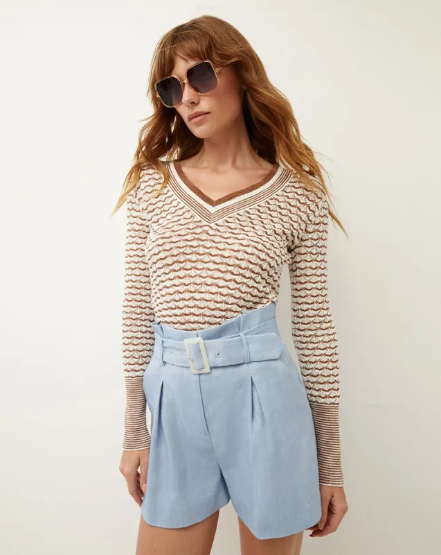 Zinya V-Neck Pullover sold by Veronica Beard