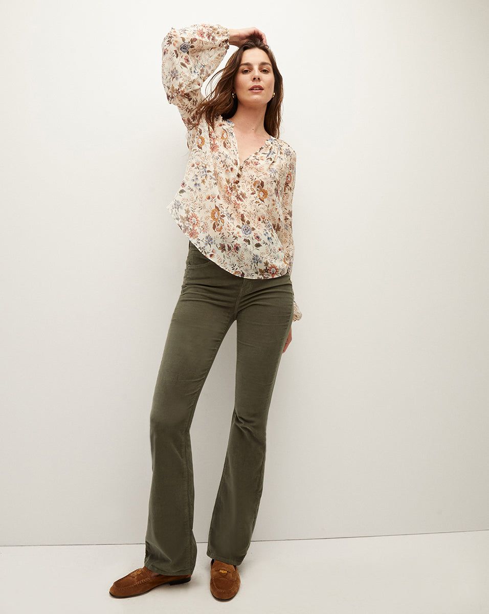 Clarina Floral Silk-Georgette Top sold by Veronica Beard product image thumbnail 4