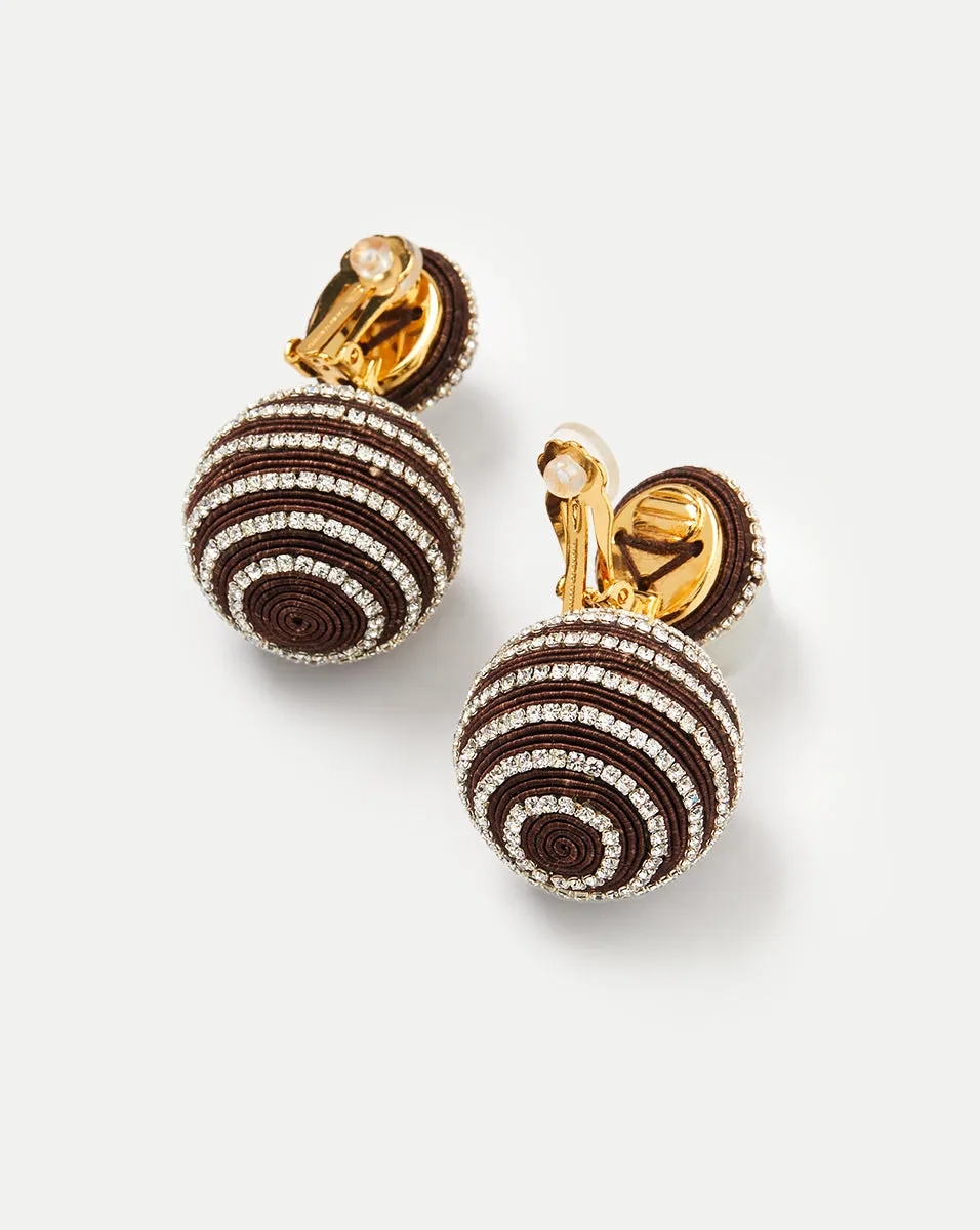 Crystal Brown Stripe Drop Earrings | Clip Backing sold by Veronica Beard product image thumbnail 2