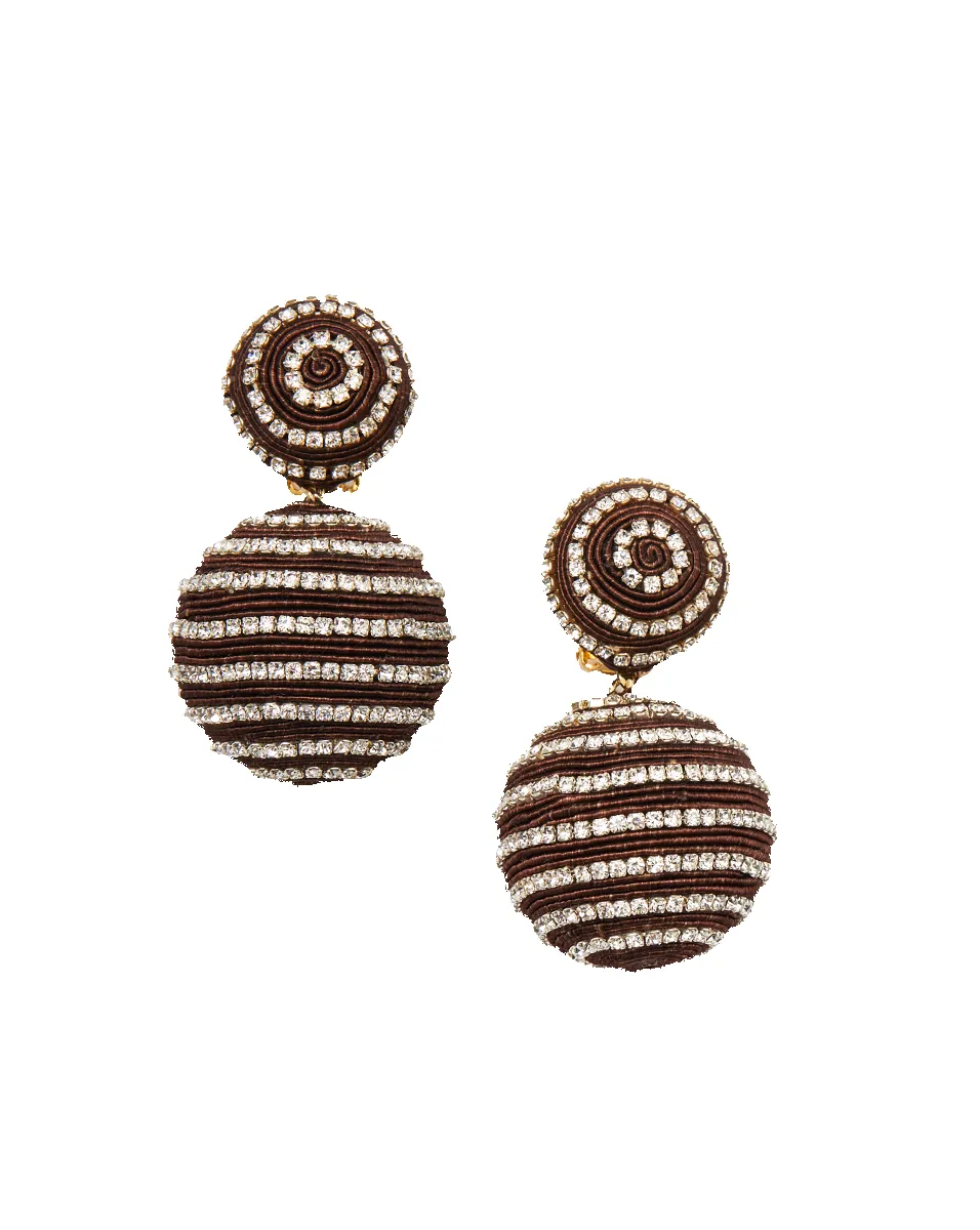 Crystal Brown Stripe Drop Earrings | Clip Backing sold by Veronica Beard product image thumbnail 4