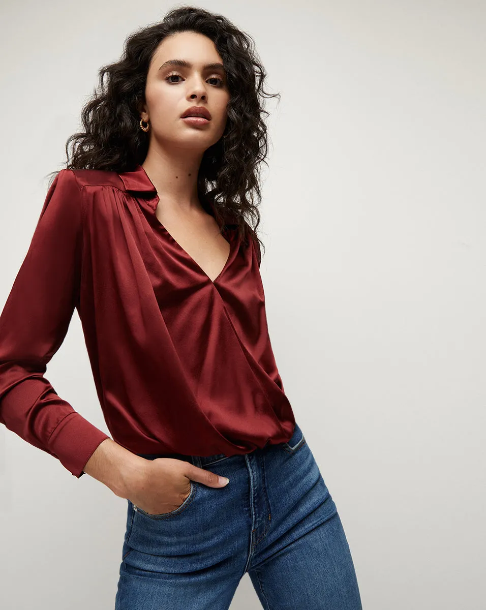 Rozik Stretch-Silk Charmeuse Top sold by Veronica Beard