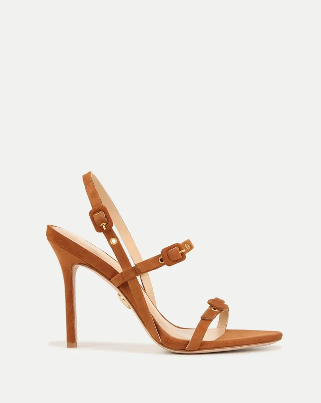 Alta Suede Buckled Strap Sandal sold by Veronica Beard