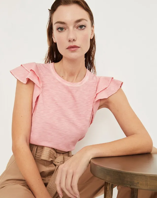 Akeela Ruffled-Shoulder Tee sold by Veronica Beard