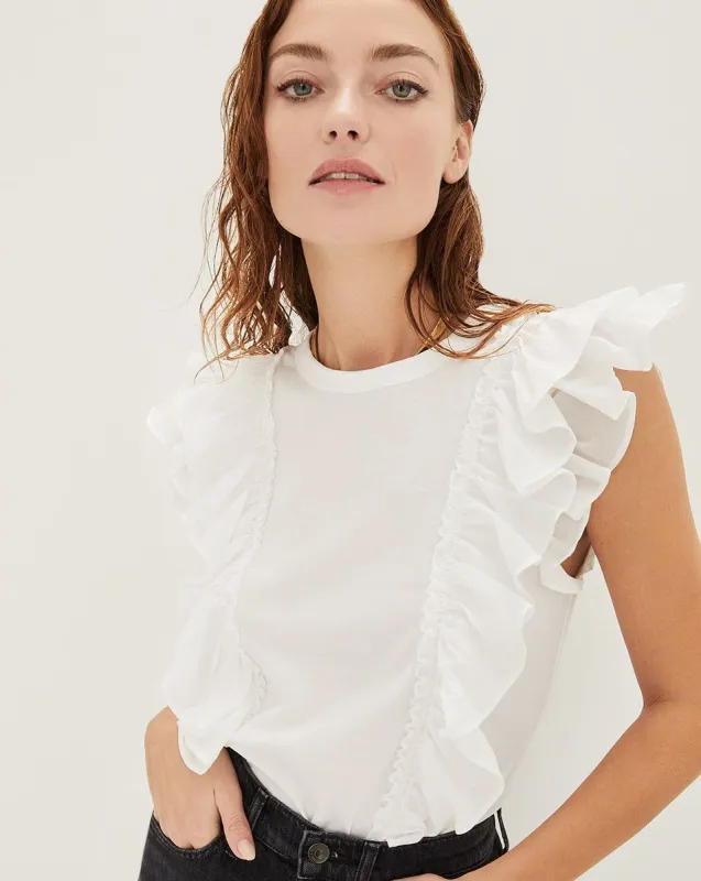 Bardot Ruffle Tee sold by Veronica Beard