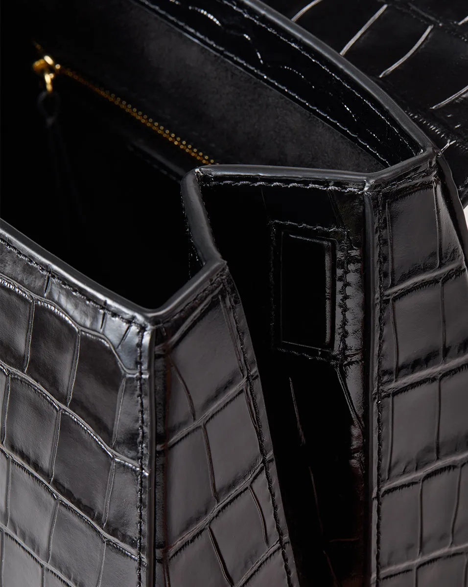 Croc-Embossed Crest Lock Bag sold by Veronica Beard product image thumbnail 5