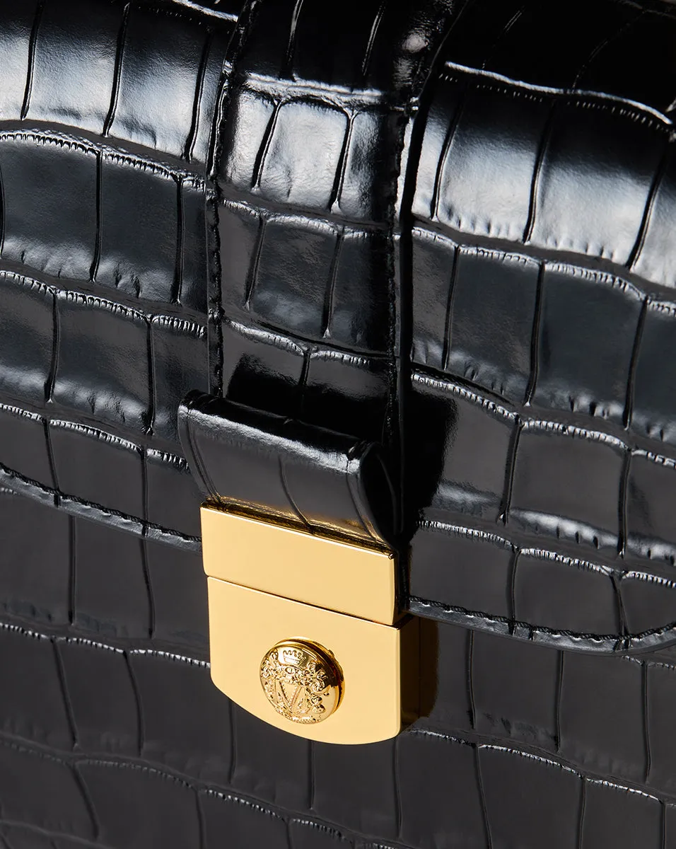 Croc-Embossed Crest Lock Bag sold by Veronica Beard product image thumbnail 3