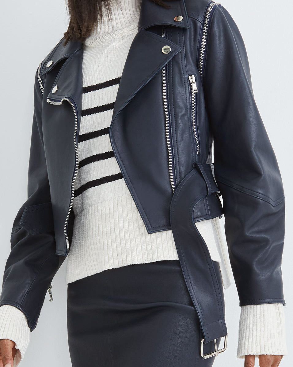 Jylan Leather Moto Jacket sold by Veronica Beard product image thumbnail 2