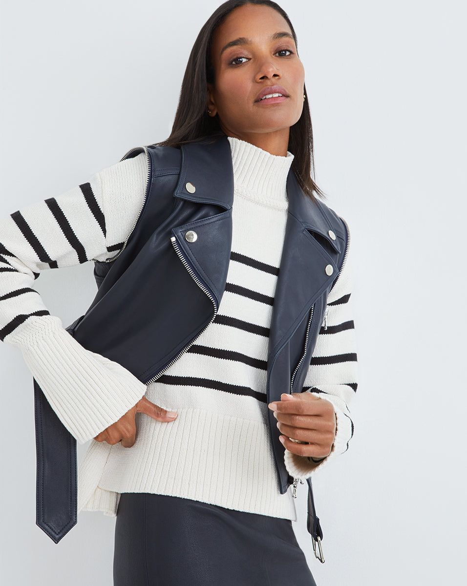 Jylan Leather Moto Jacket sold by Veronica Beard product image thumbnail 4