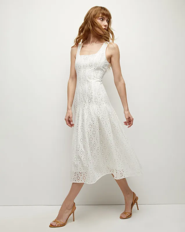 Jolie Cotton Eyelet Dress sold by Veronica Beard