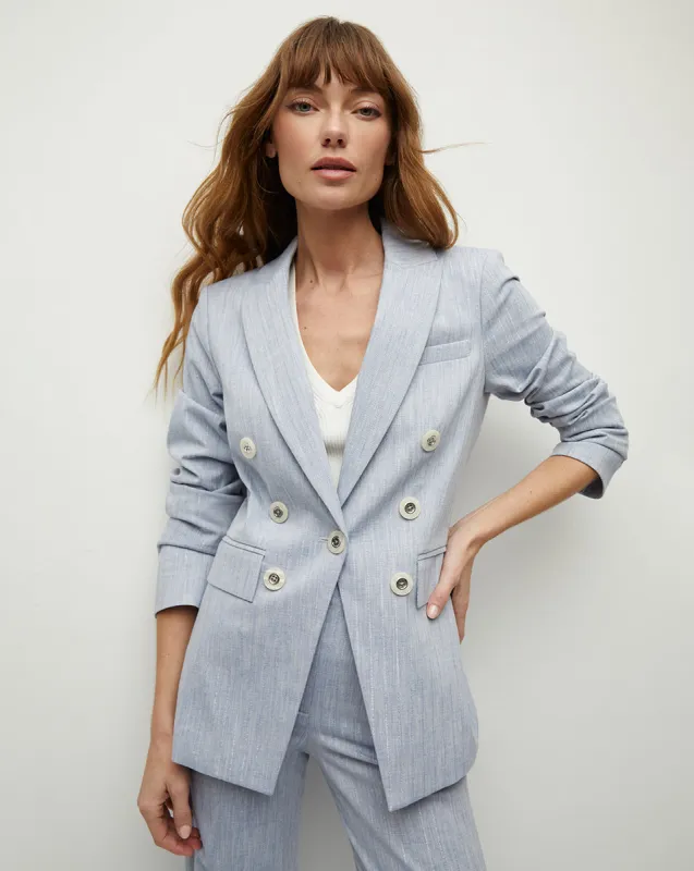 Gaya Metallic Pinstripe Dickey Jacket sold by Veronica Beard