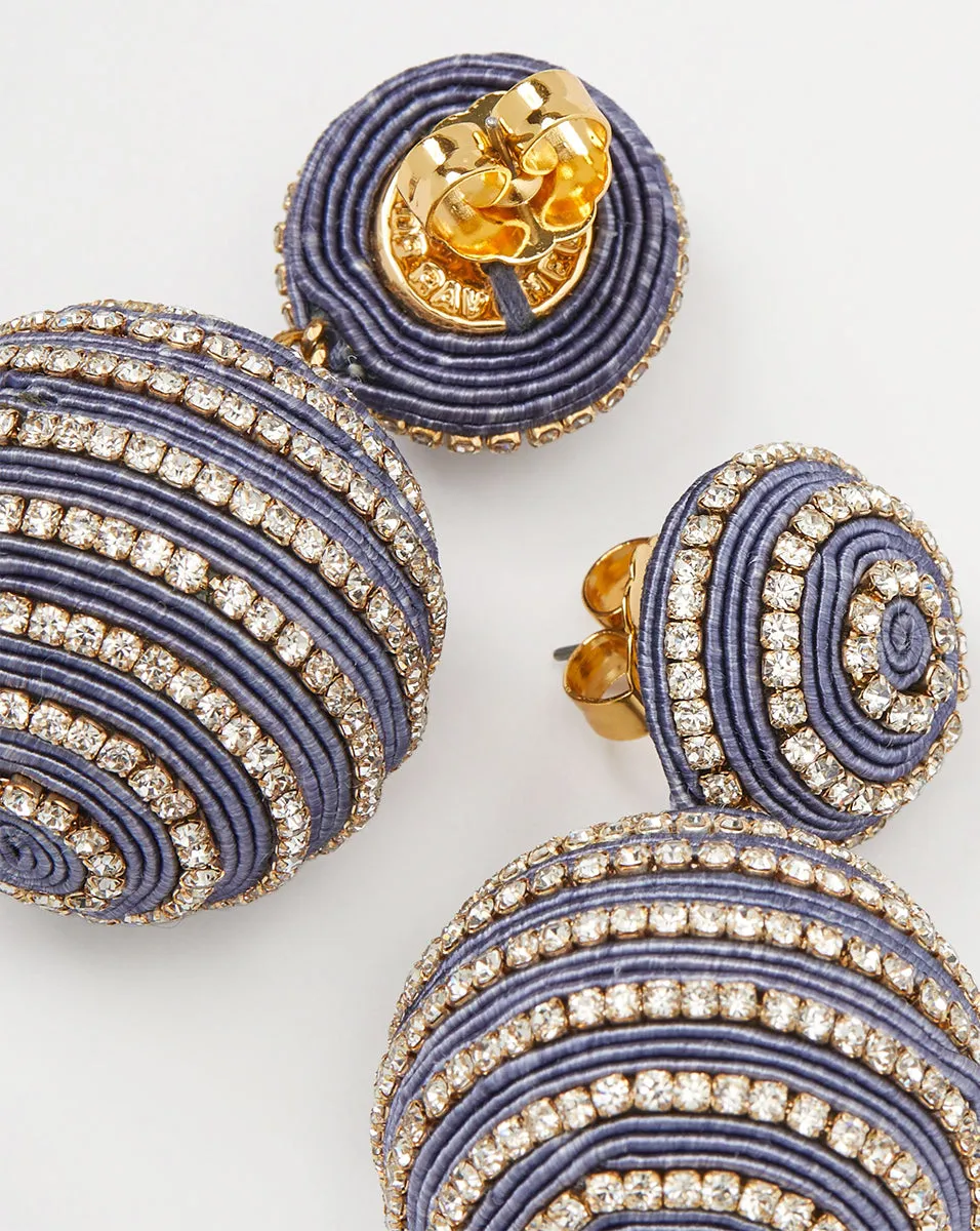 Crystal Blue Stripe Drop Earrings | Post Backing sold by Veronica Beard