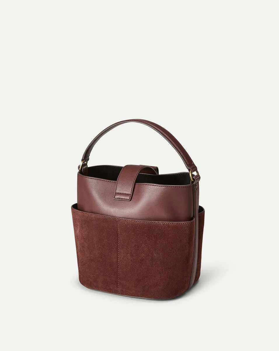 Small Crest Lock Suede Bucket Bag sold by Veronica Beard product image thumbnail 5