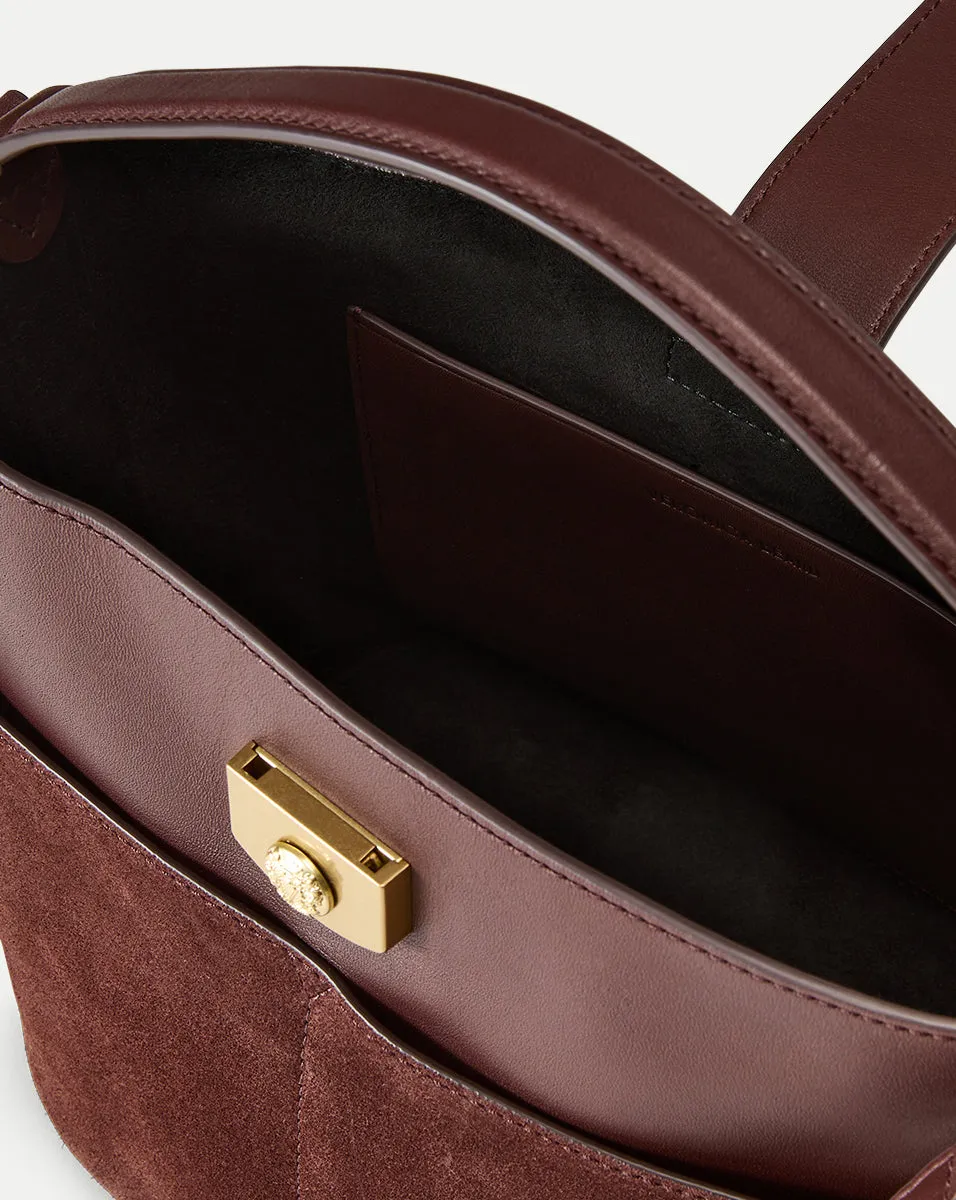 Small Crest Lock Suede Bucket Bag sold by Veronica Beard product image thumbnail 4