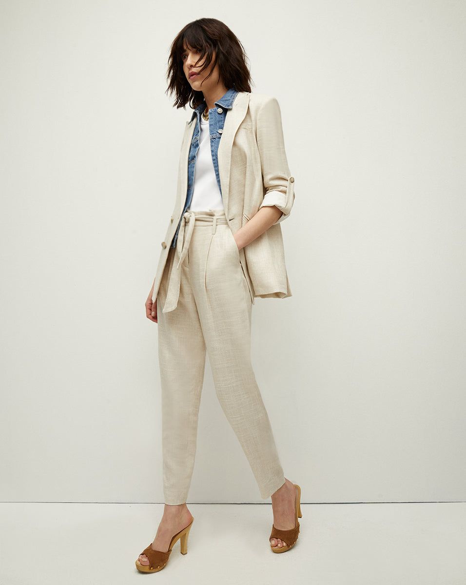 Parineti Metallic-Linen Dickey Jacket sold by Veronica Beard product image thumbnail 3