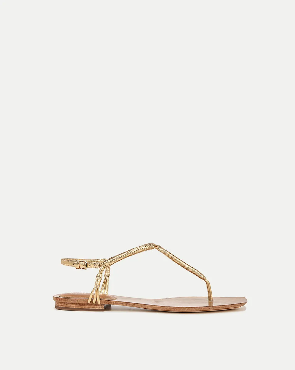 Amelia T-Strap Metallic Sandal sold by Veronica Beard