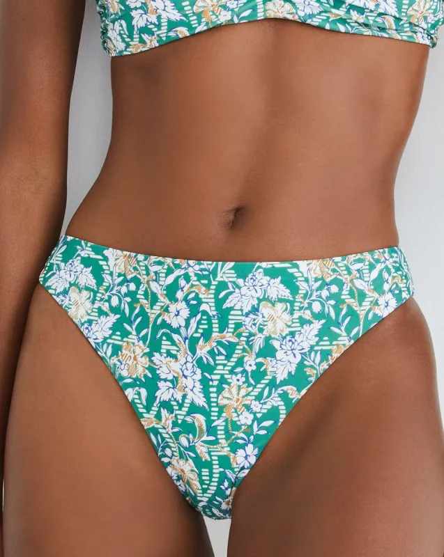 Marau Floral-Striped Bikini Bottom sold by Veronica Beard