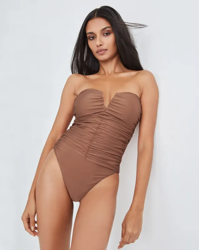 Arpel Strapless One-Piece Swimsuit sold by Veronica Beard