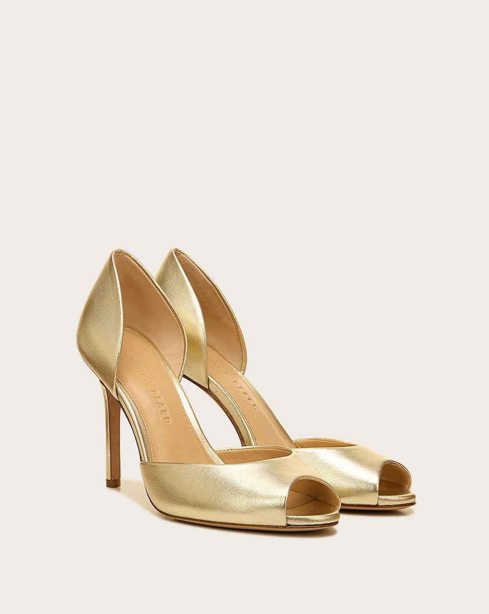 Gadot Peep-Toe Pump | Metallic Leather sold by Veronica Beard product image thumbnail 2