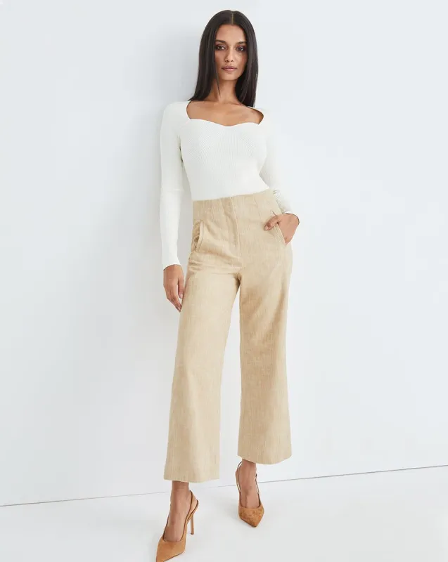 Dova Cropped Wide-Leg Pant sold by Veronica Beard
