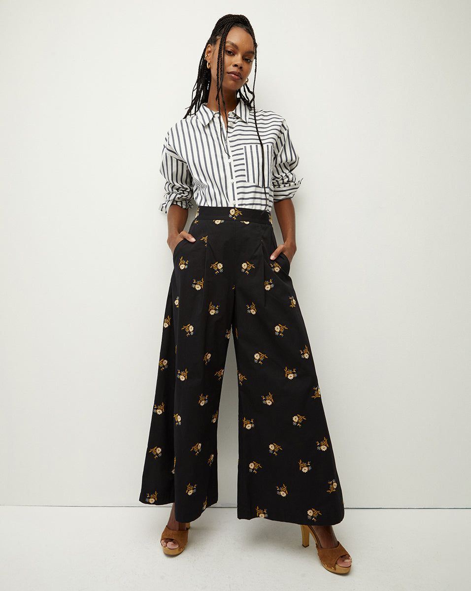 Mazum Floral-Embroidered Wide-Leg Pant sold by Veronica Beard product image thumbnail 5