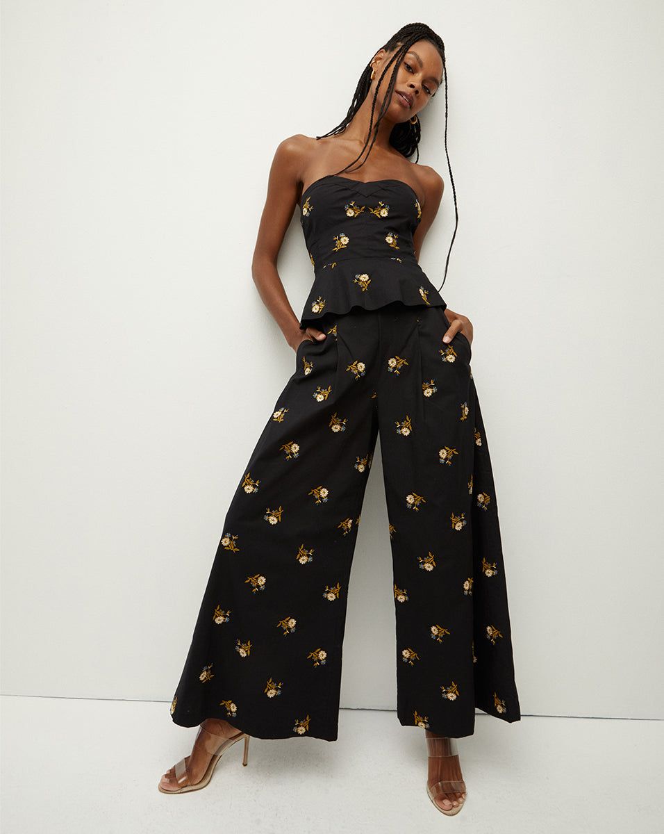 Mazum Floral-Embroidered Wide-Leg Pant sold by Veronica Beard product image thumbnail 3