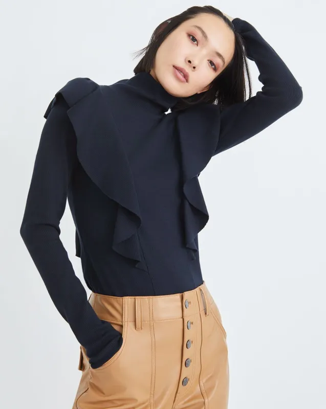 Freida Ruffle Turtleneck sold by Veronica Beard