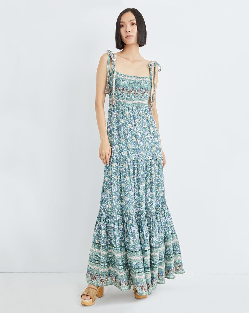 Benita Floral-Striped Maxi Dress sold by Veronica Beard