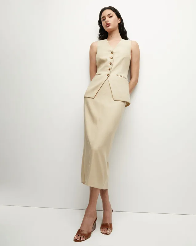 Kimpton Stretch-Linen Skirt sold by Veronica Beard