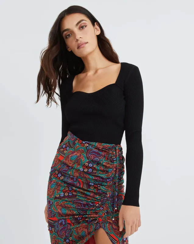 Gladys Sweetheart-Neckline Pullover sold by Veronica Beard