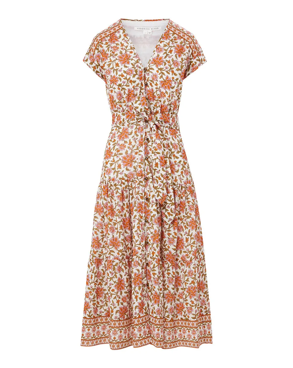 Lexington Floral Block-Print Dress sold by Veronica Beard product image thumbnail 4