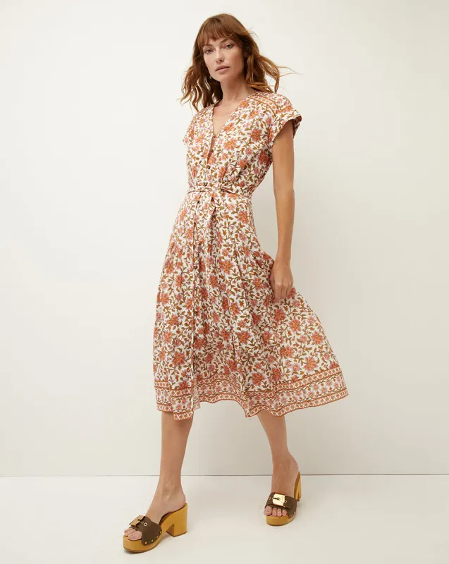 Lexington Floral Block-Print Dress sold by Veronica Beard