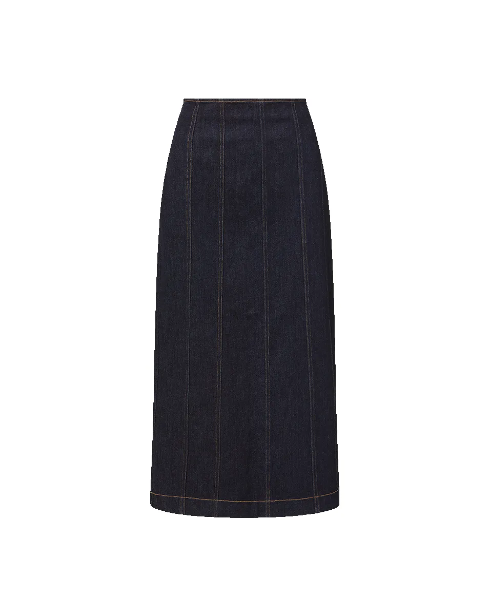 Fiona Maxi Denim Skirt sold by Veronica Beard product image thumbnail 5