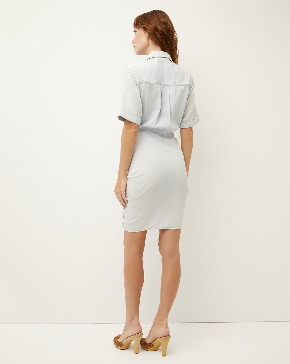 Hensley Ruched Chambray Dress sold by Veronica Beard product image thumbnail 3