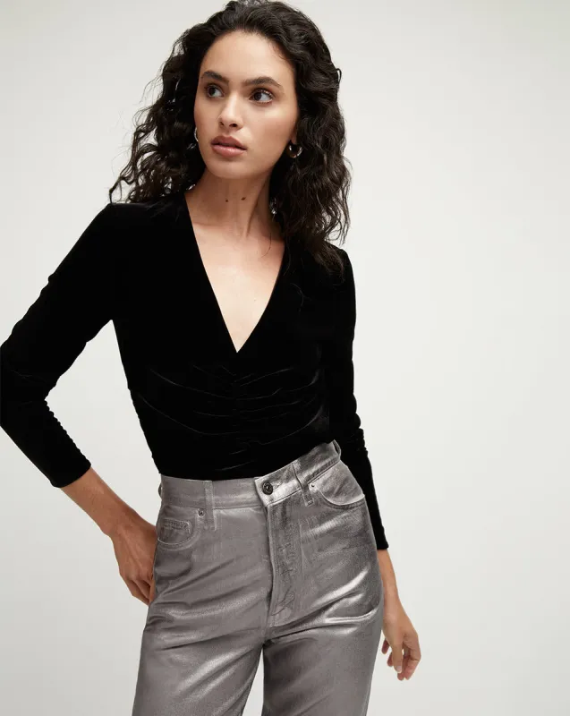 Pelona Stretch-Velvet Top sold by Veronica Beard