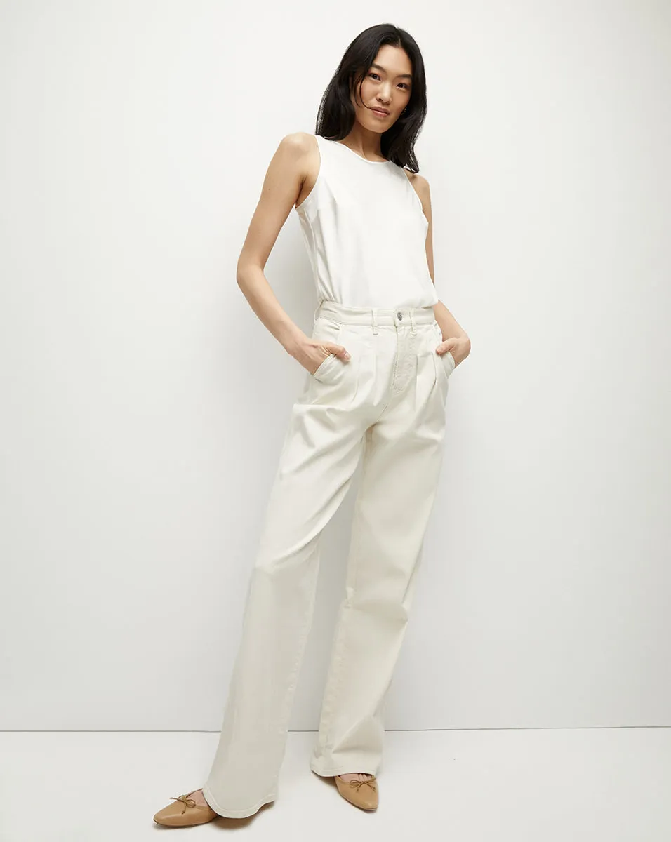 Mia Pleated Wide-Leg Jean sold by Veronica Beard