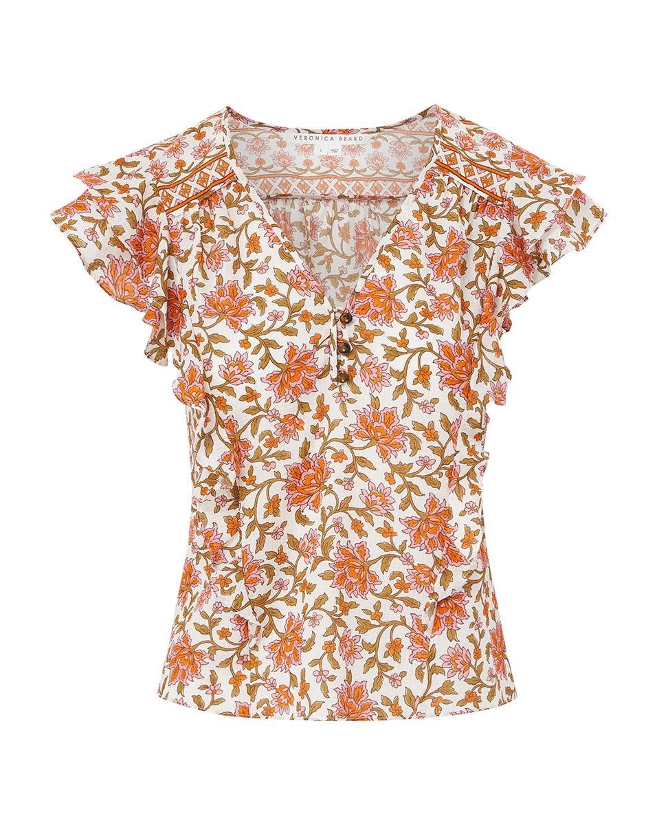 Joi Floral Block-Print Top sold by Veronica Beard product image thumbnail 5