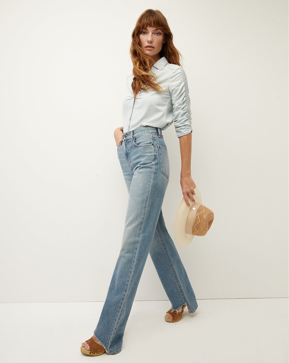 Dylan Straight-Leg Jean | Step Hem sold by Veronica Beard