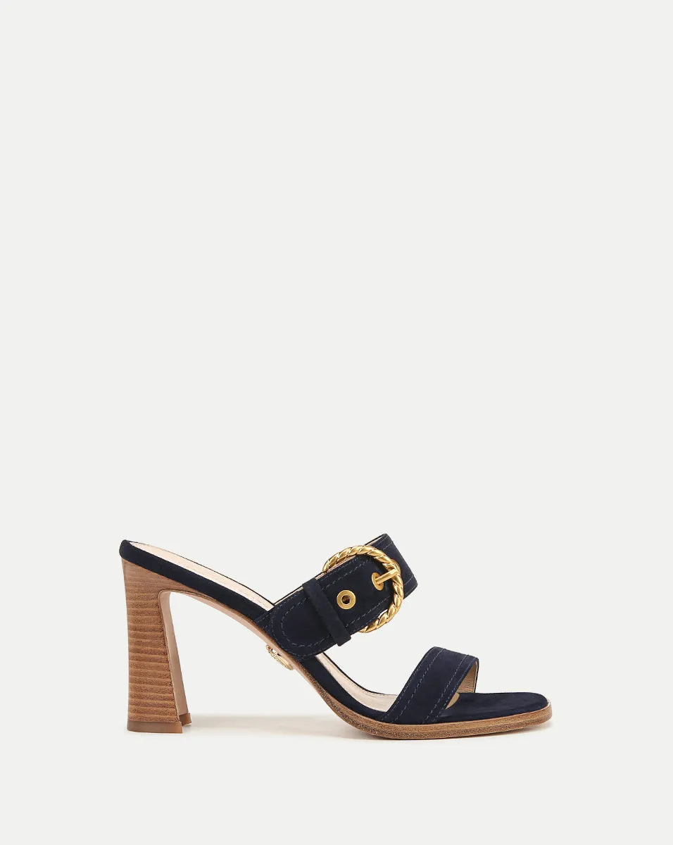 Margaux Suede Buckle Sandal sold by Veronica Beard