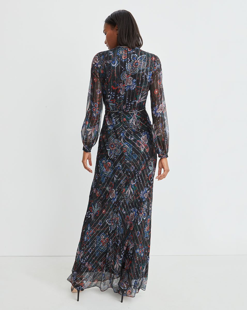 Kaira Metallic Floral Dress sold by Veronica Beard product image thumbnail 4
