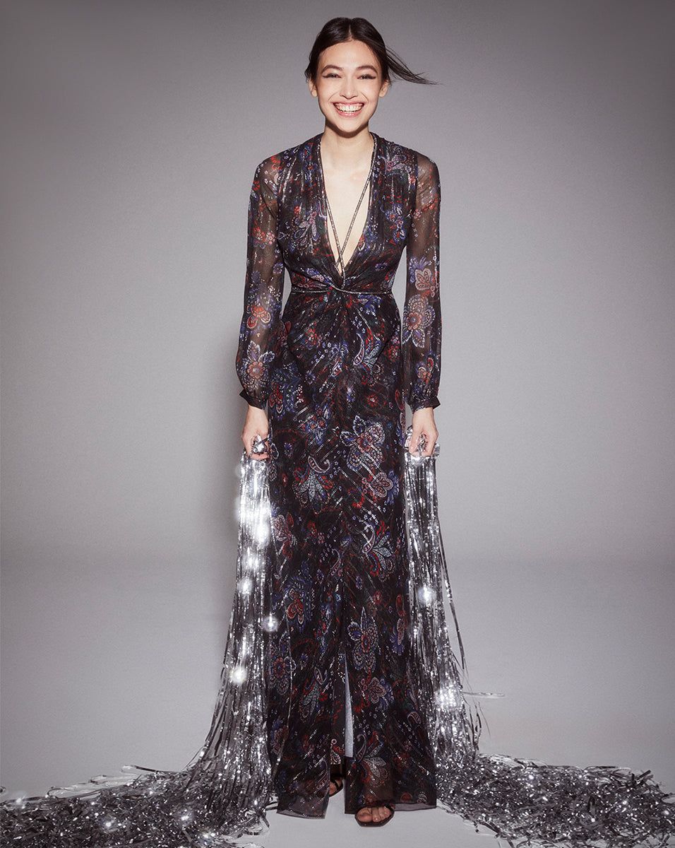 Kaira Metallic Floral Dress sold by Veronica Beard product image thumbnail 5