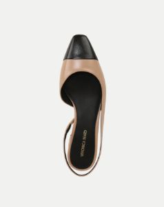 Cecile Leather Cap-Toe Slingback sold by Veronica Beard