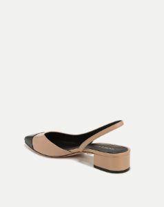 Cecile Leather Cap-Toe Slingback sold by Veronica Beard