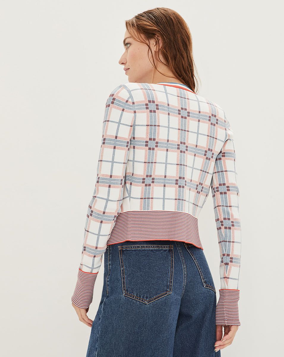 Merle Plaid-Jacquard Cardigan sold by Veronica Beard product image thumbnail 4
