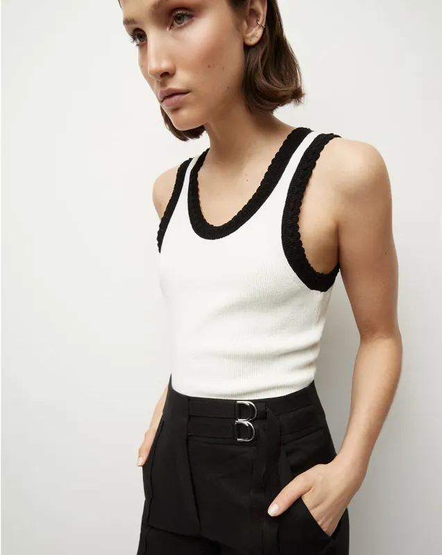 Sandra Ribbed Tank sold by Veronica Beard