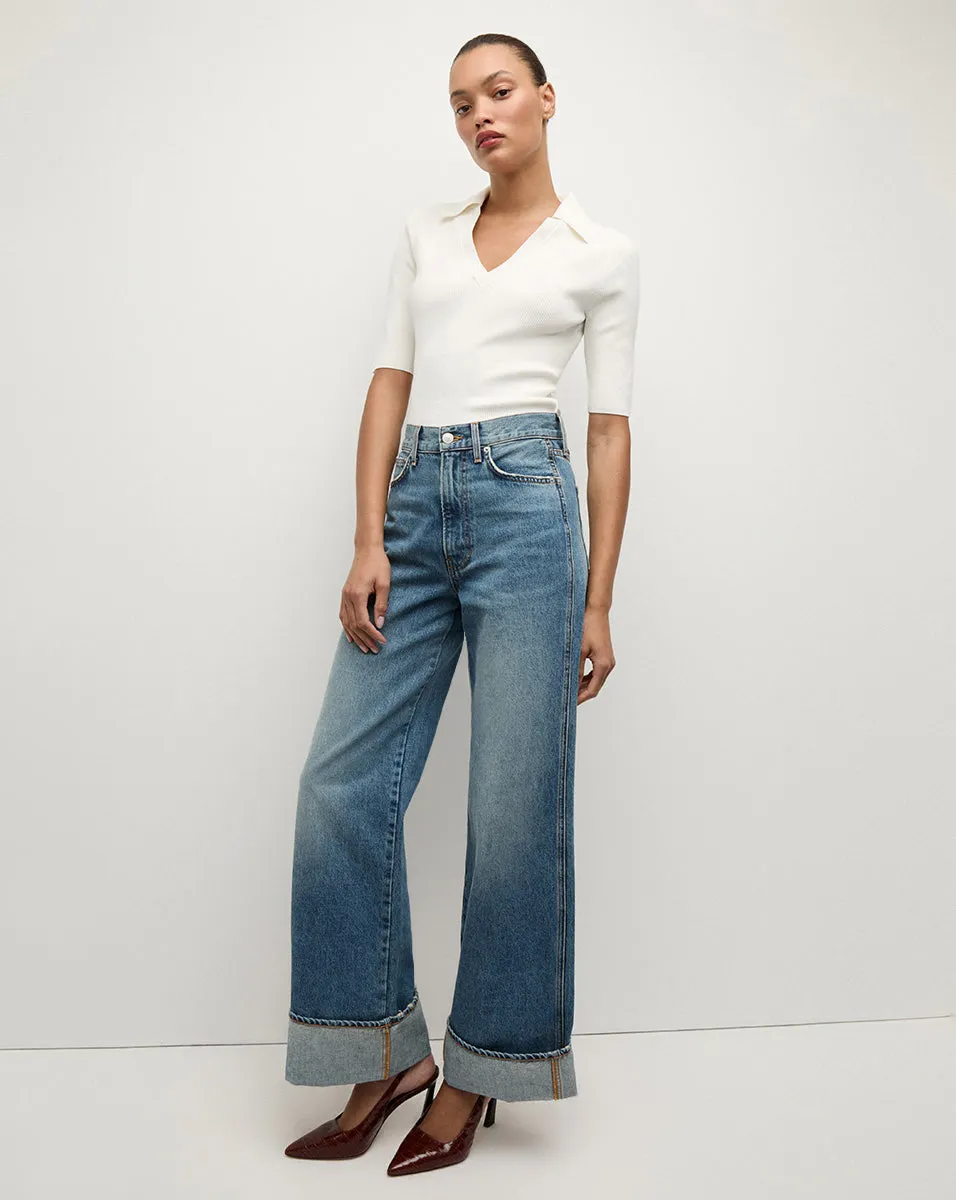 Taylor Cuffed Wide-Leg Jean sold by Veronica Beard