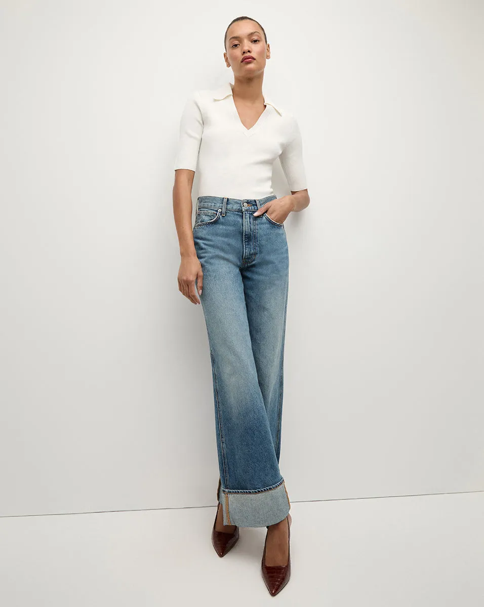 Taylor Cuffed Wide-Leg Jean sold by Veronica Beard product image thumbnail 3