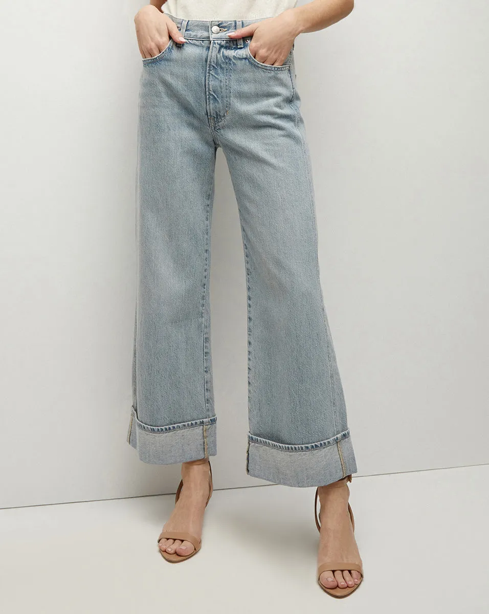 Taylor Cuffed Cropped Wide-Leg Jean sold by Veronica Beard product image thumbnail 2