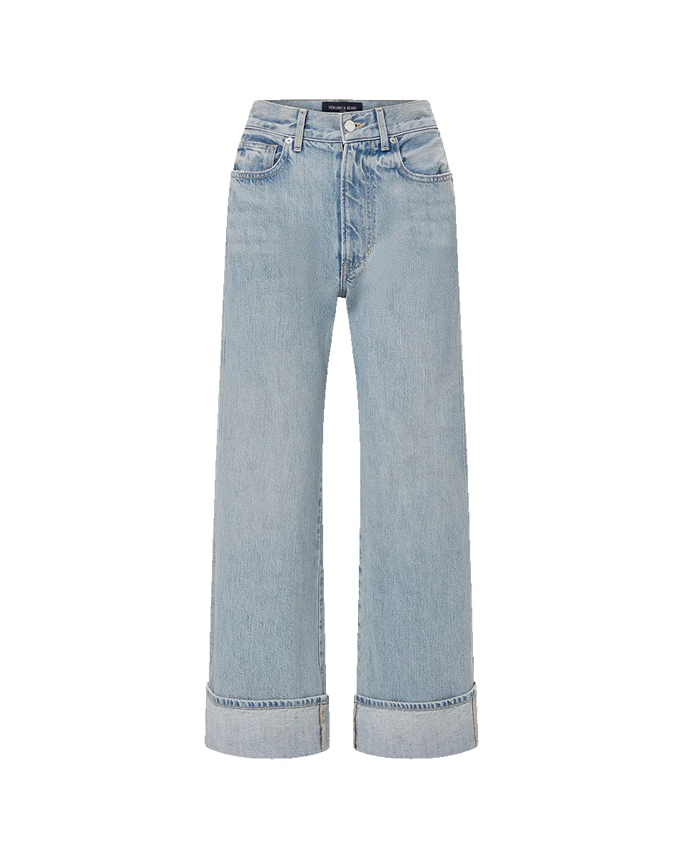 Taylor Cuffed Cropped Wide-Leg Jean sold by Veronica Beard product image thumbnail 5