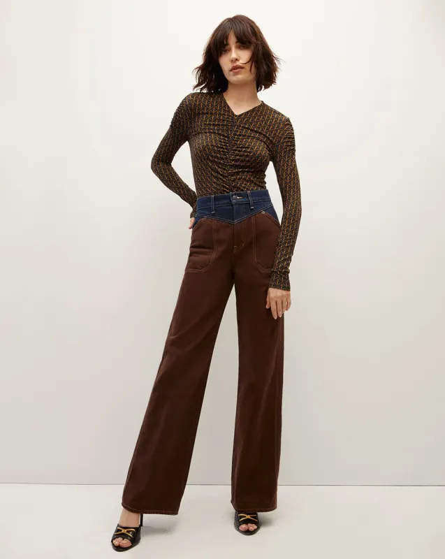 Taylor Wide-Leg Jean | Two-Tone sold by Veronica Beard